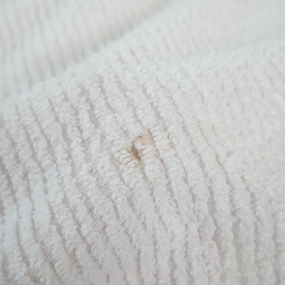 Vintage Chenille Bedspread Full ? 99" x 91" White Floral Cottage Cotton Granny - Picture 10 of 16